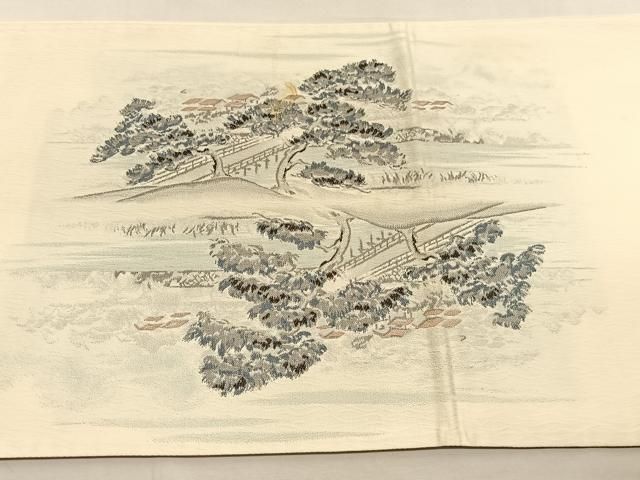 美品 豪華な金糸使い 袋帯 平安京絵図 平和屋着物◎六通柄袋帯 唐織 京名所絵図 嵯峨野岬 銀糸 正絹