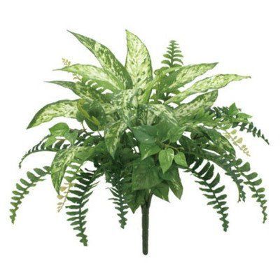 リーフ ブッシュ ブッシュ フェイクグリーン 束 束 LEB8129HI 人工観葉植物 ディーフェンバキアアソートブッシュ グリーン 光触媒 《光触媒》