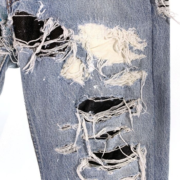 INNOCENCENYCダメージデニムパンツ36クラッシュデニム innocence nyc