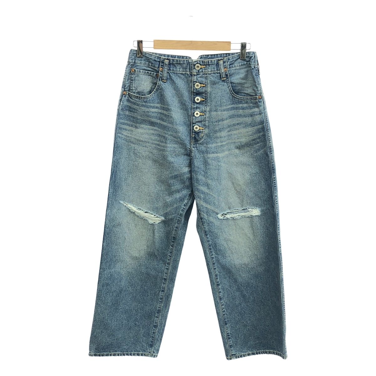 junya watanabe ダメージ加工　デニム　パンツ ジュンヤワタナベ JUNYA WATANABE ダメージデニム XS 美品】 JUNYA WATANABE MAN