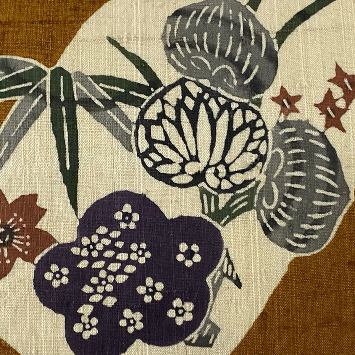 名古屋帯 下平清人 黄土色 正絹 名古屋帯 下平清人 黄土色 正絹 型絵染】の巨匠【下平清人】