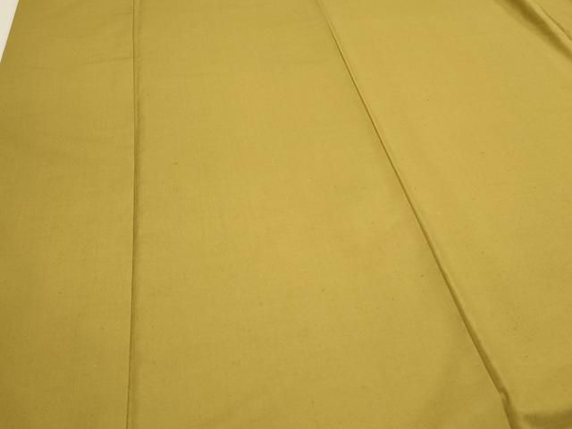 平和屋着物●本場真綿絢結城紬　色無地　黄橡色　証紙付き　正絹　逸品　CAAS0192th 平和屋着物○本場真綿絢結城紬 色無地 黄橡色 証紙付き 正絹 逸品