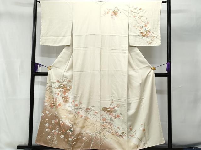 平和屋着物○訪問着 立波枝花文 暈し染め 金彩 正絹 逸品