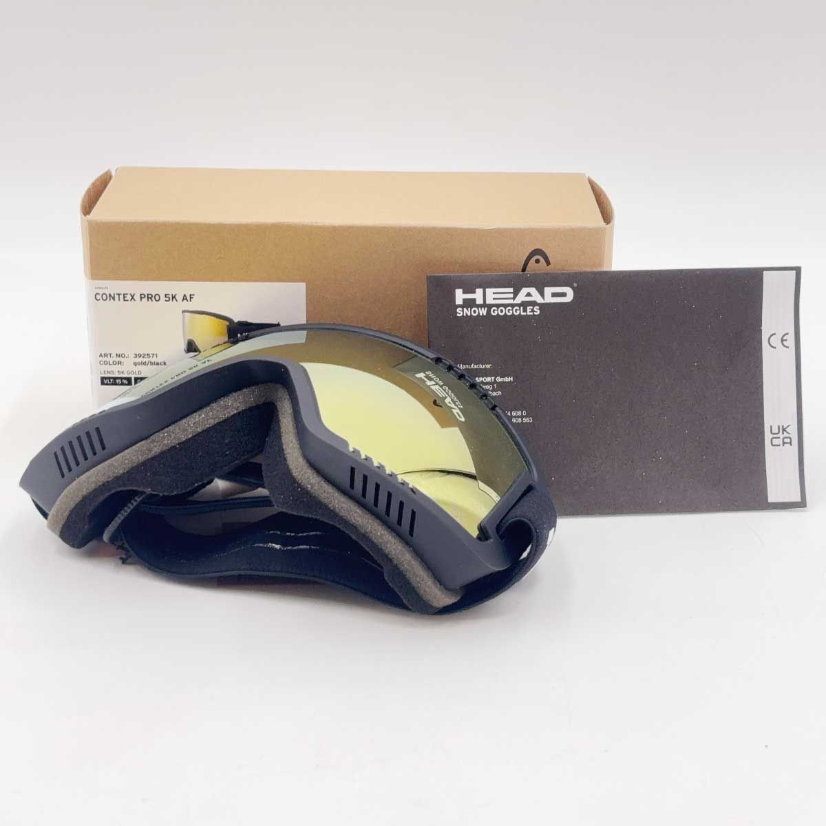 ヘッド CONTEX PRO 5K AF コンテックス ハイコントラストレンズ アジアンフィット スキー スノーボード ゴーグル L ゴールド 392571 HEAD
