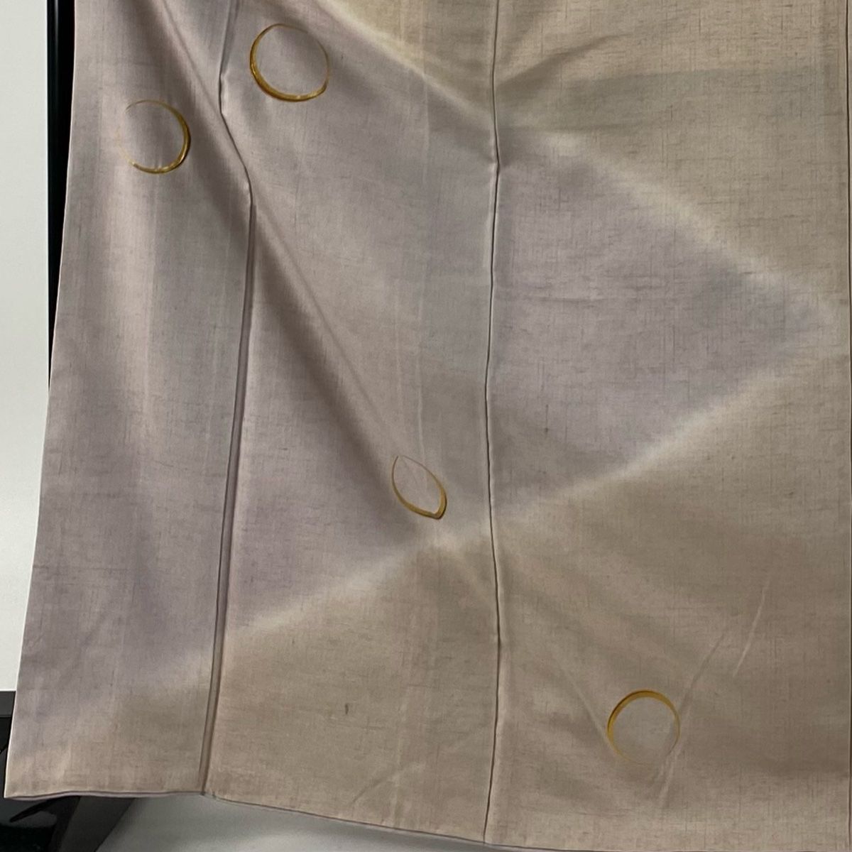 付下げ 身丈169cm 裄丈66.5cm M 袷 紬地 幾何学 金彩 ぼかし 薄紫 正絹 秀品