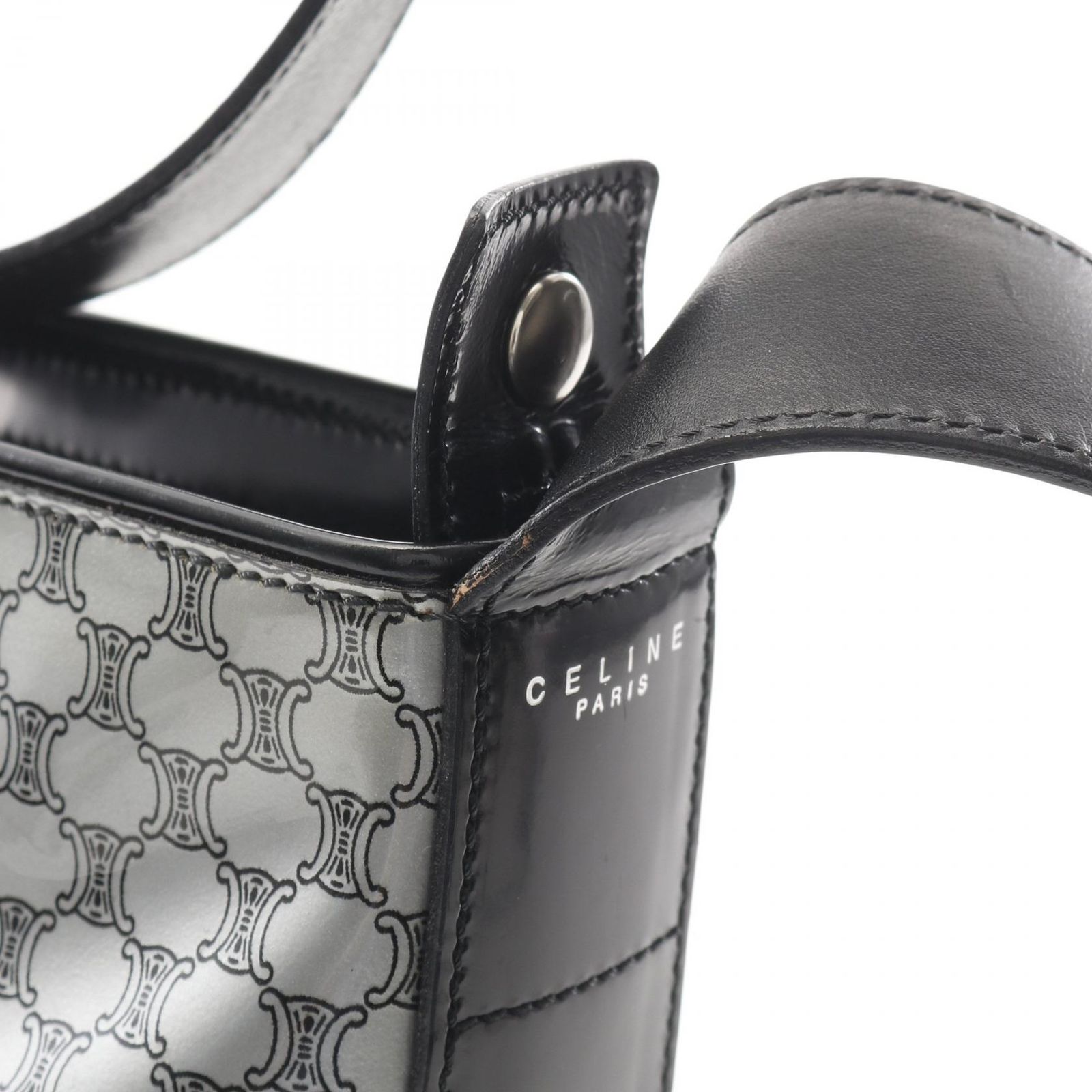 CELINE ワンショルダーバッグ マカダム シルバー金具 キャンバス レザー CELINE】セリーヌ ワンショルダーバッグ ショルダーバッグ