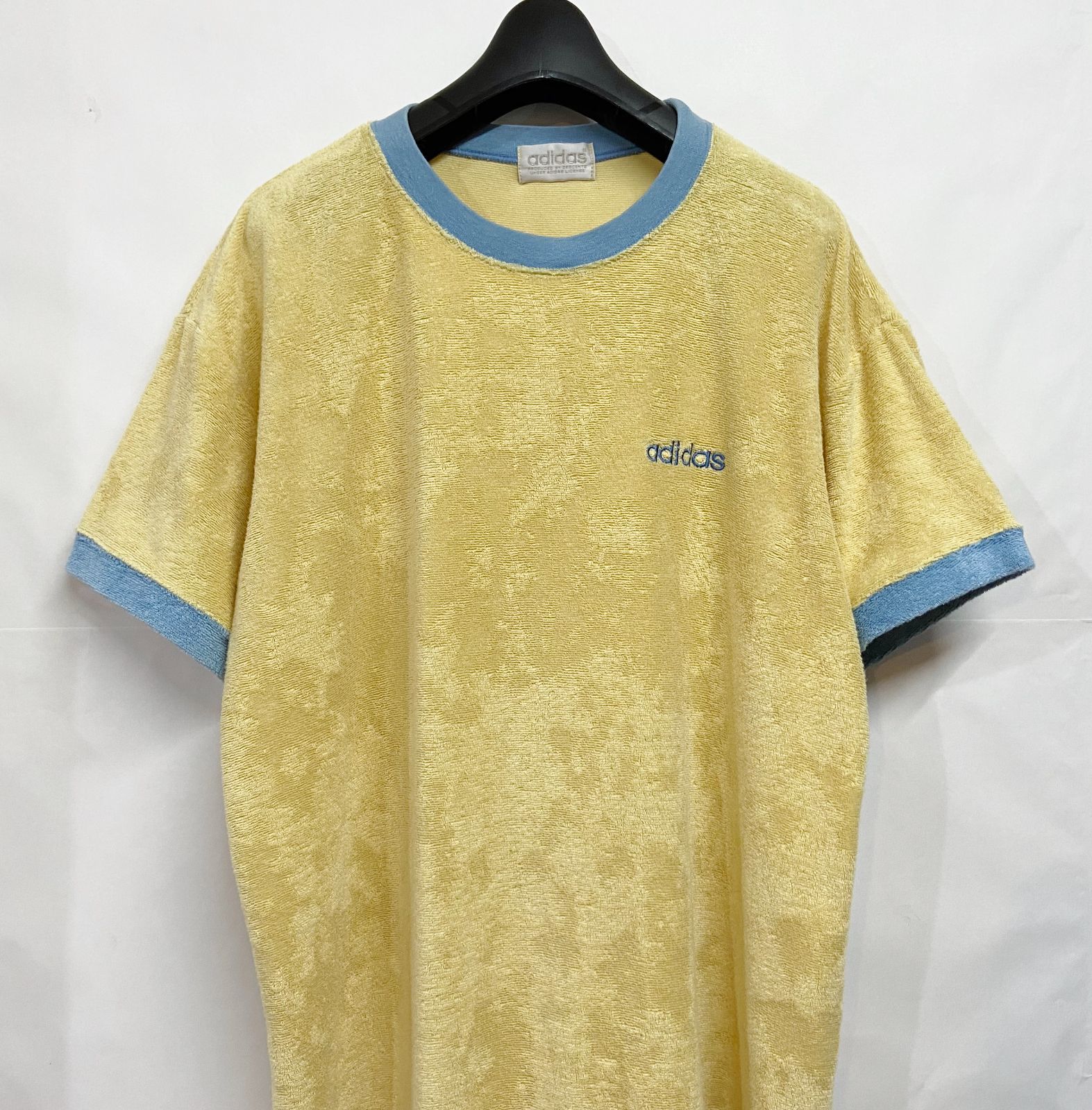 80s ビンテージ adidas｜アディダス パイル地 リンガー Tシャツ トリム 