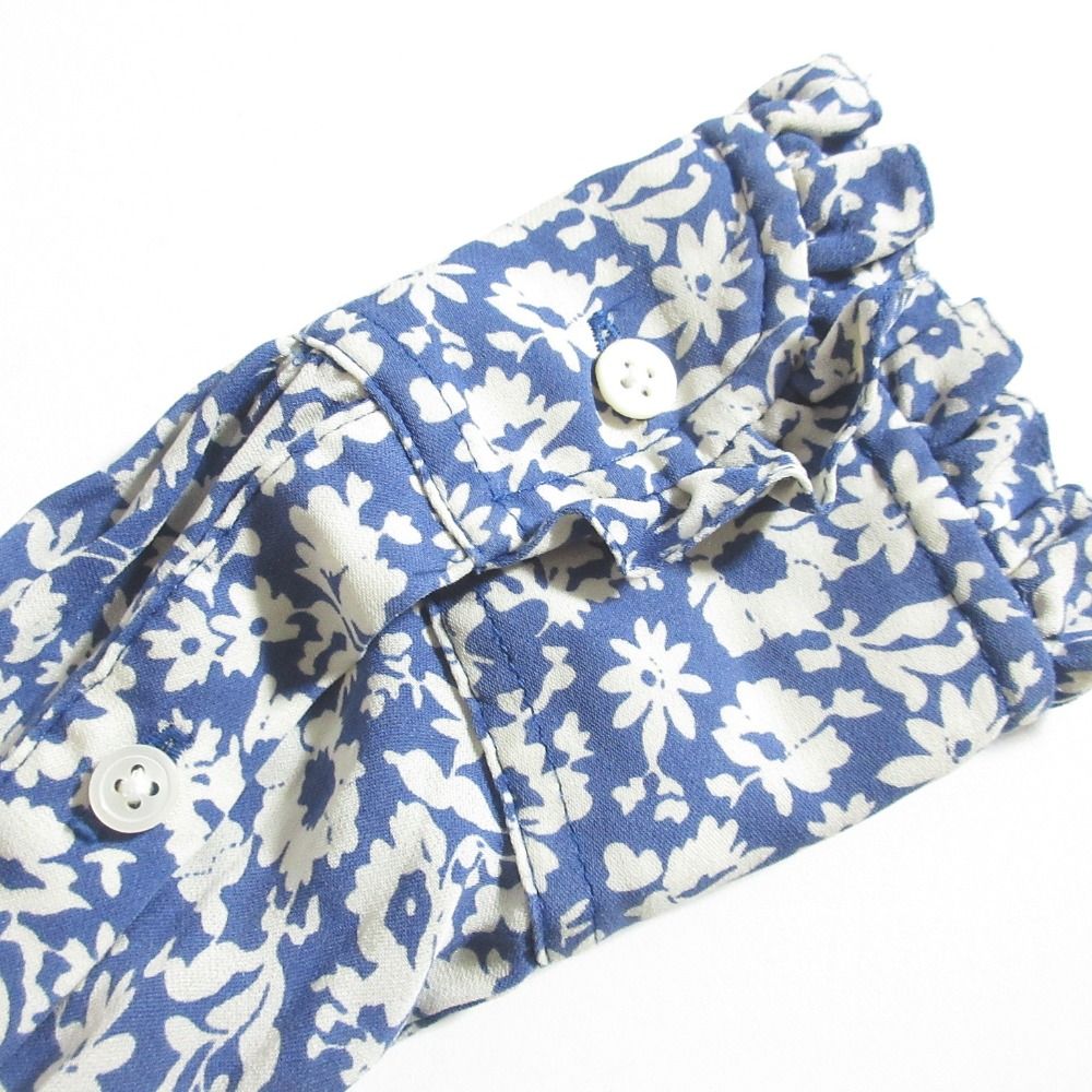 美品 RALPH LAUREN ラルフローレン フラワープリント ノースリーブ シャツ ブラウス 11号 ホワイト系 レディース 古着 中古 Ralph Lauren - 美品 RALPH LAUREN ラルフローレン フラワー