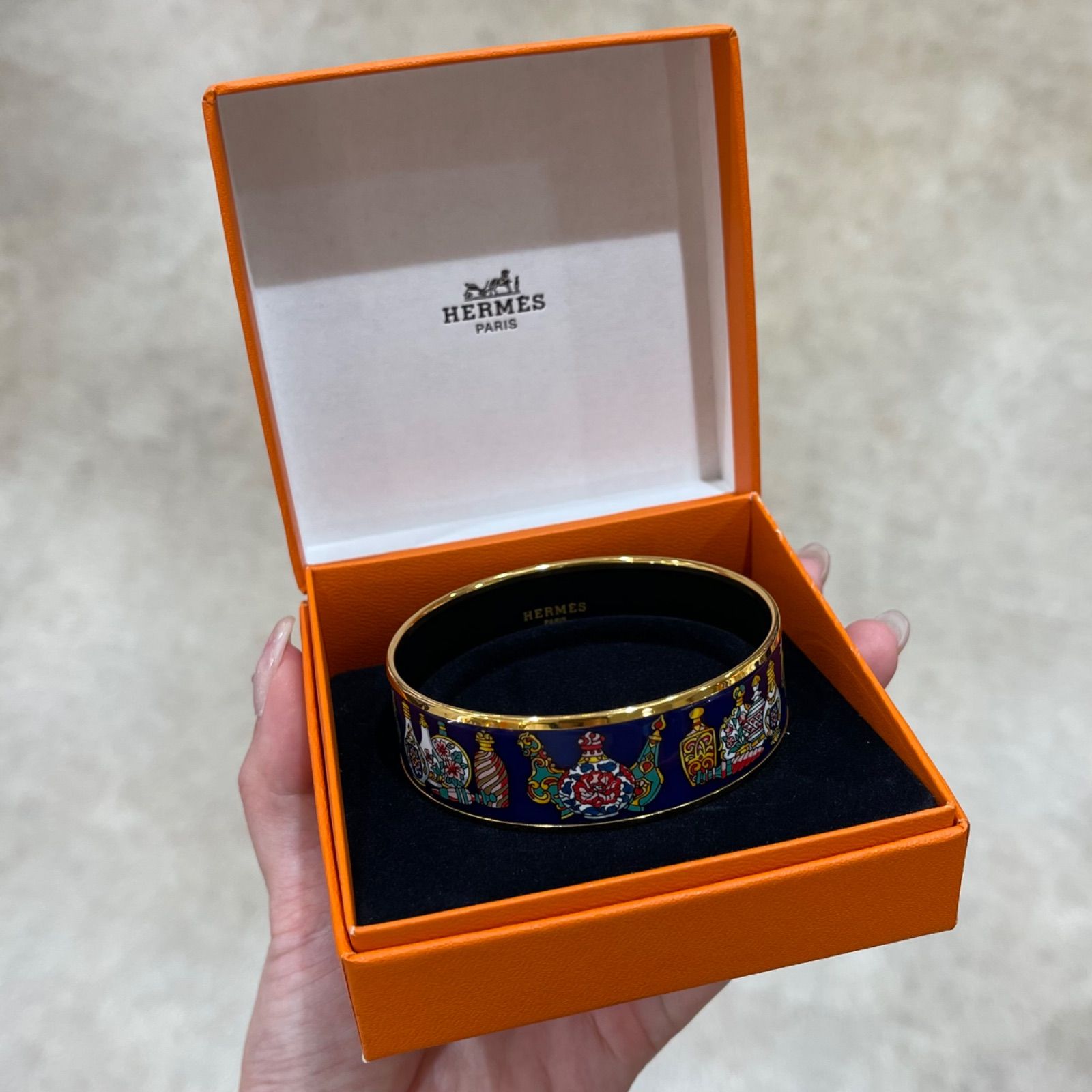 極美品】HERMES エルメス エマイユ バングル GM 七宝焼き×メタル ...