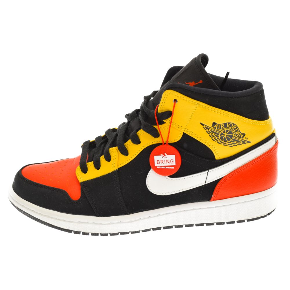 NIKE (ナイキ) AIR JORDAN1 MID SE AMARILLO ORANGE 852542-087 エアジョーダン ミッドカットスニーカー  シューズ ブラック/イエロー/オレンジ US9/27.0cm - メルカリ