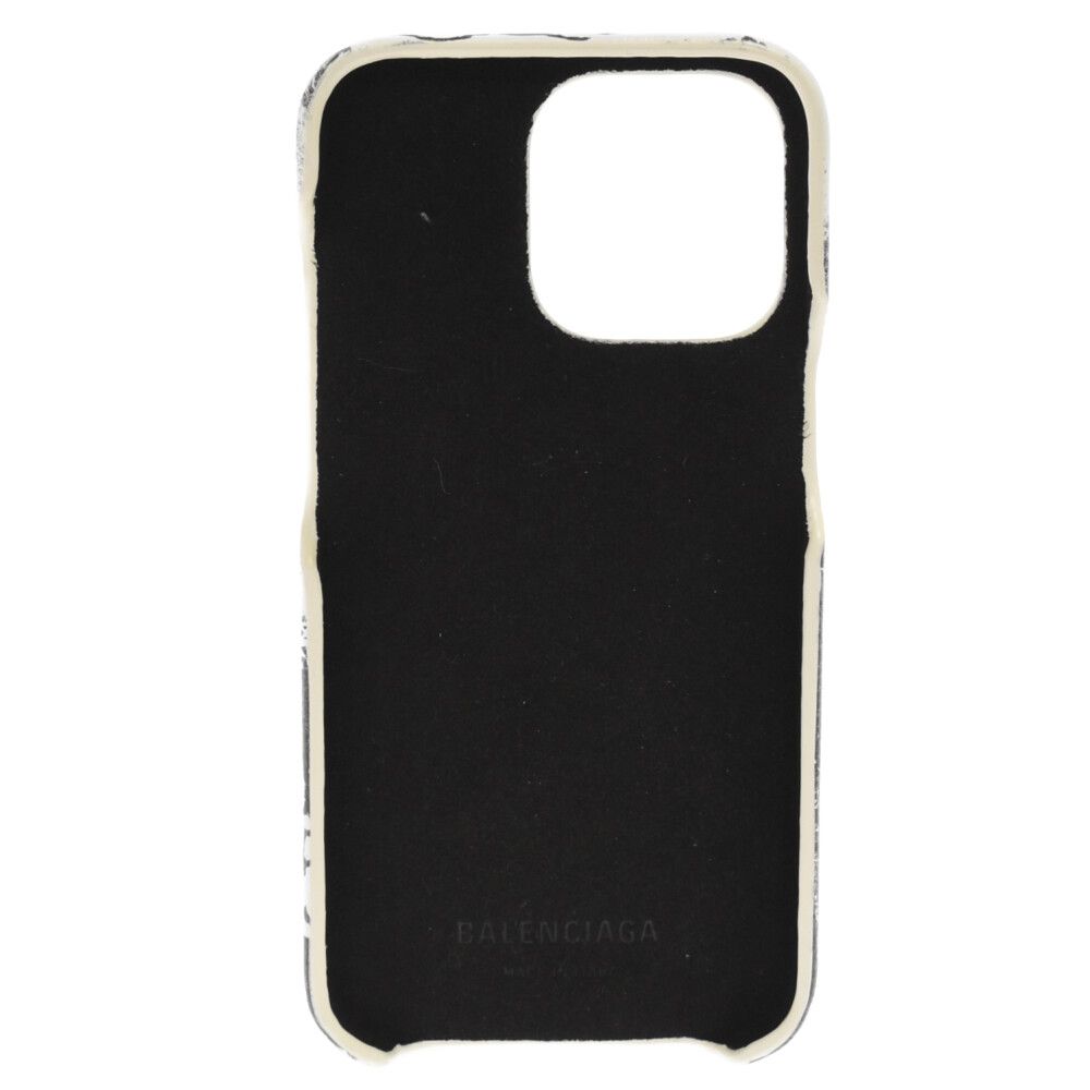 【希少品】Balenciaga グラフィティ iPhone13pro用ケース バレンシアガ iphone13/13proケース レザー BALENCIAGAロゴ