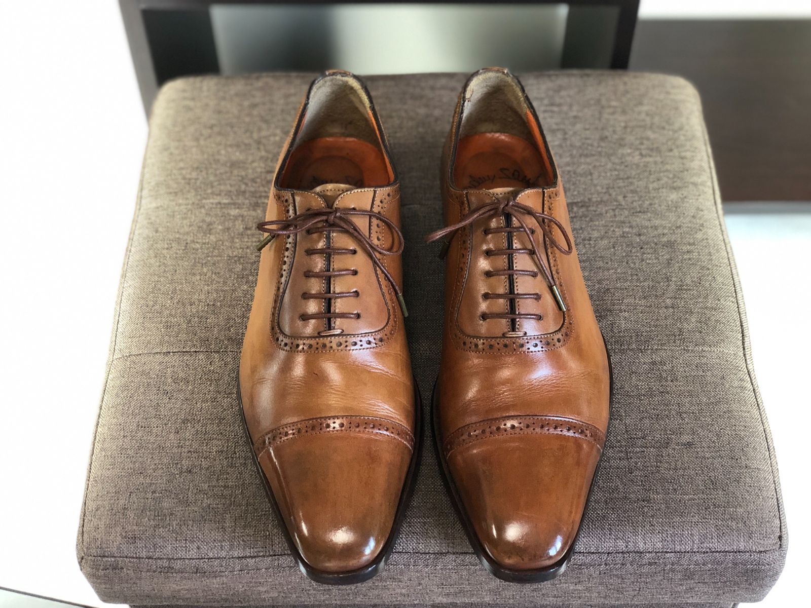 一流の色気！サントーニ|Santoni|クォーターブローグ|表記7|26㎝|茶