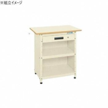 サカエ 一人用作業台 ポリエステル天板 750×500×785mm アイボリー PHN-075APPEI