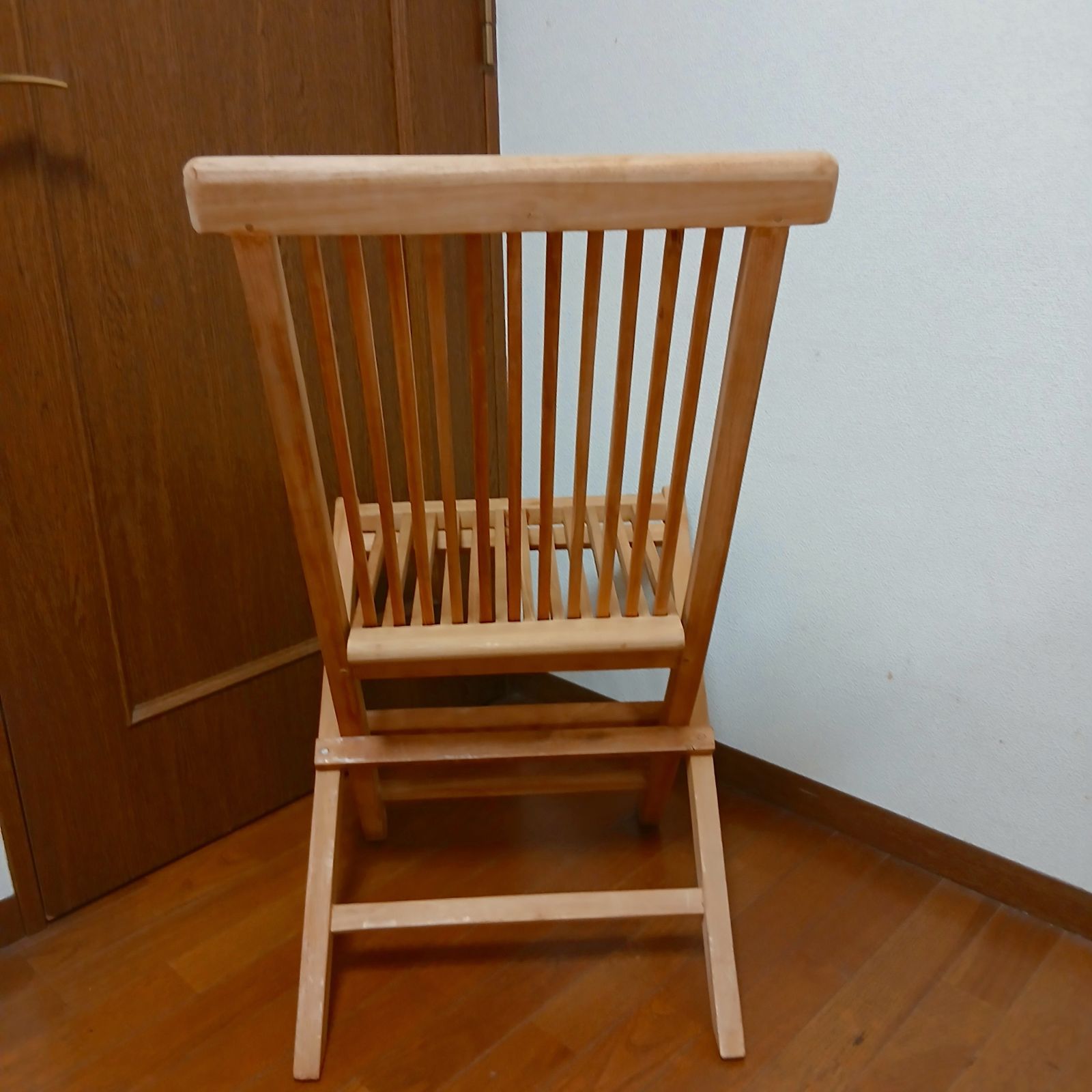木製 スラットデザイン椅子 折りたたみ 天然木 ガーデンチェア 1脚