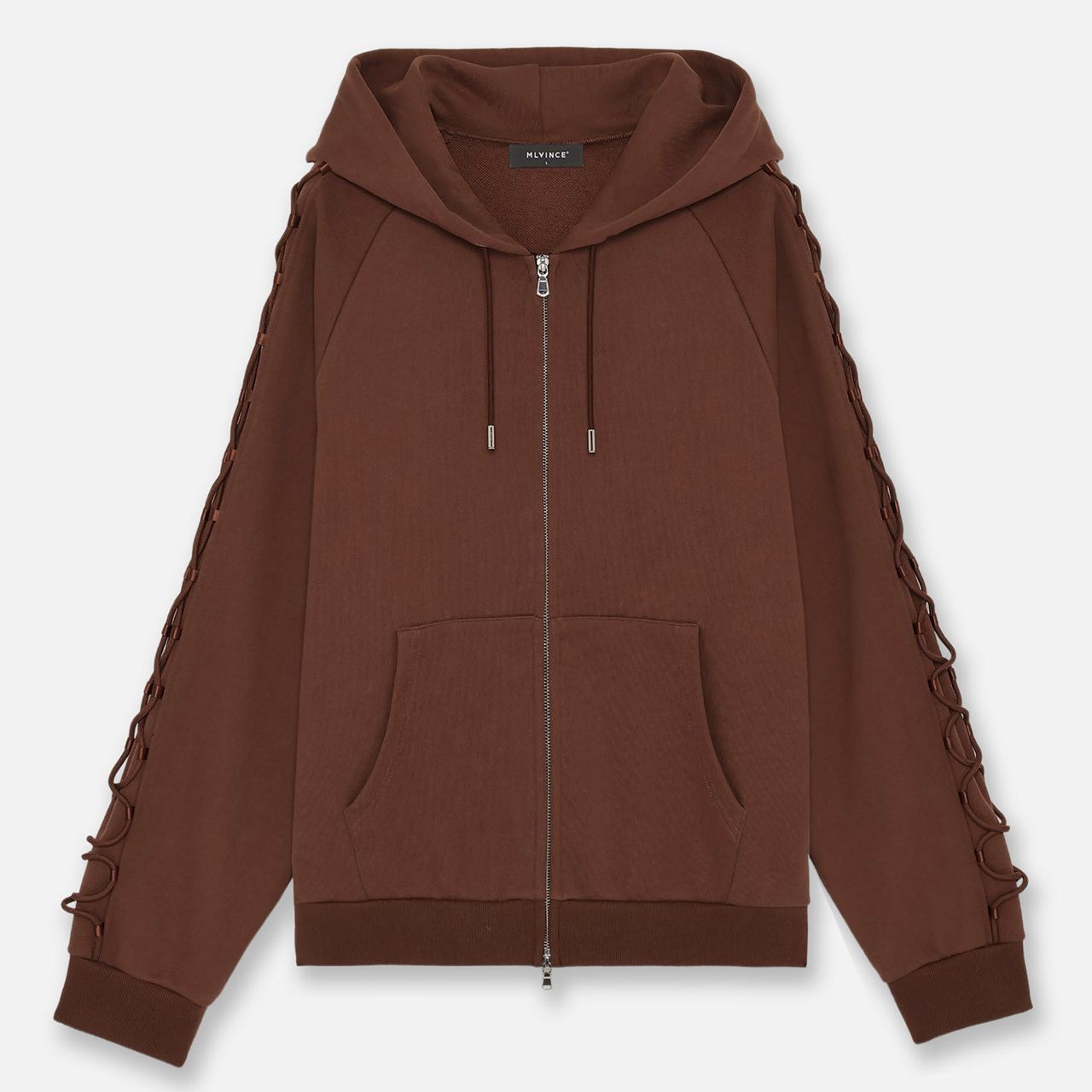 MLVINCE メルヴィンス ZIP-UP DRESS SLEEVE HOODY BROWN ジップアップパーカー フーディ レース  ストリートファッション - メルカリ