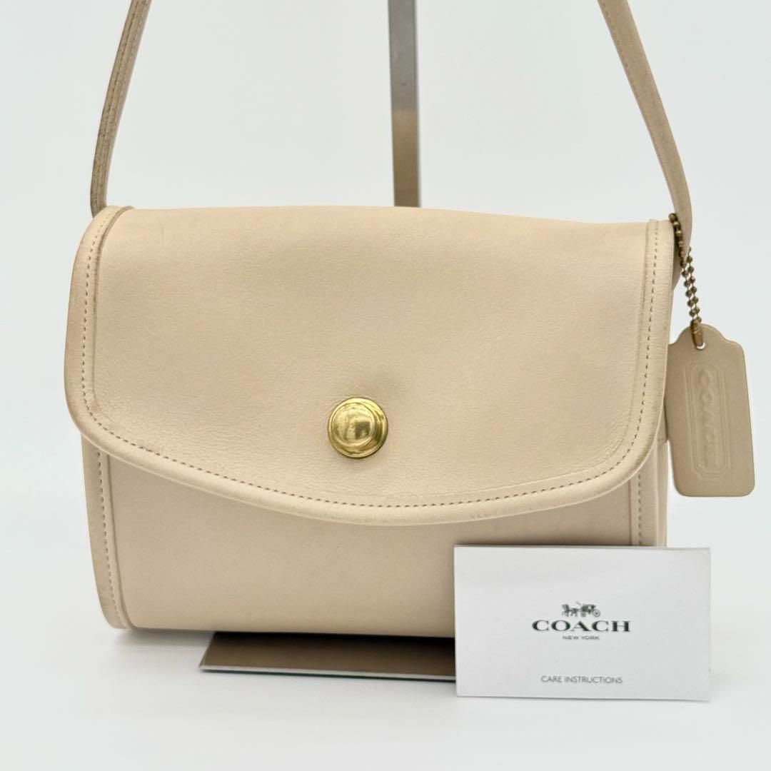 【良品】OLDCOACH ポシェット ショルダーバッグ ミニバッグ ベージュ 良品】OLDCOACH ポシェット ショルダーバッグ ミニバッグ
