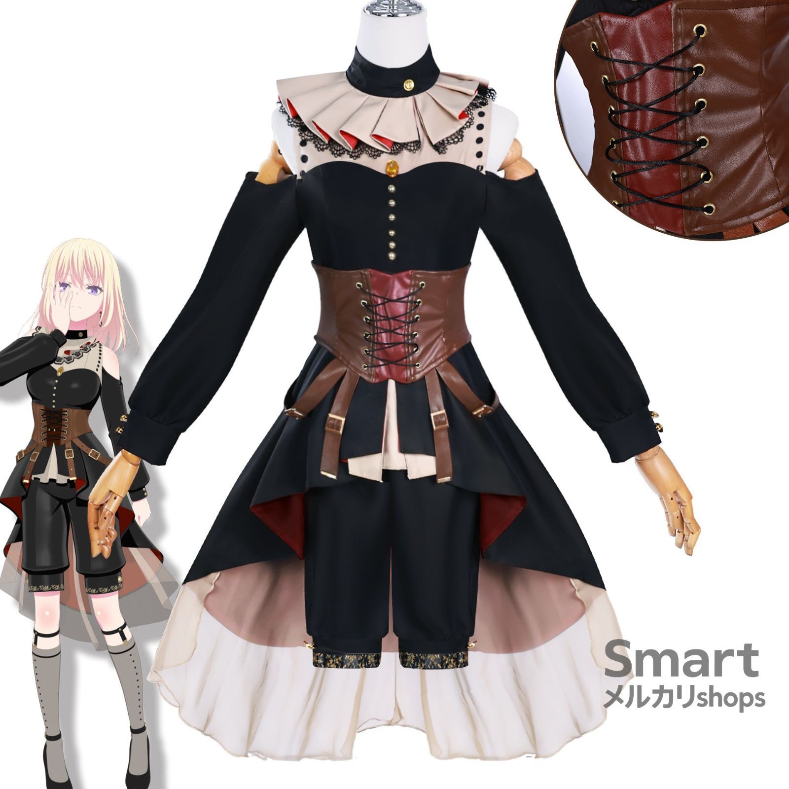 コスプレ 衣装 Ave Mujica 三角初華 舞台風 二次元 アニメ キャラクター 仮装 コスチューム レディース M251020-10