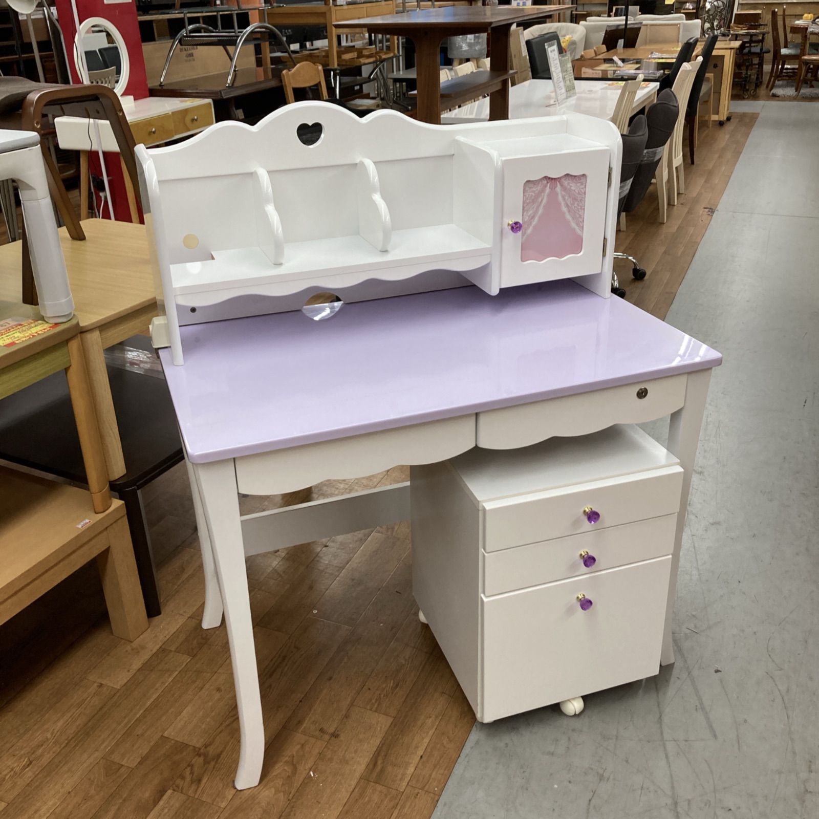 名古屋市近郊送料設置無料 S249 大商産業 学習机 キャビネットセット キュートモデル LPR-516