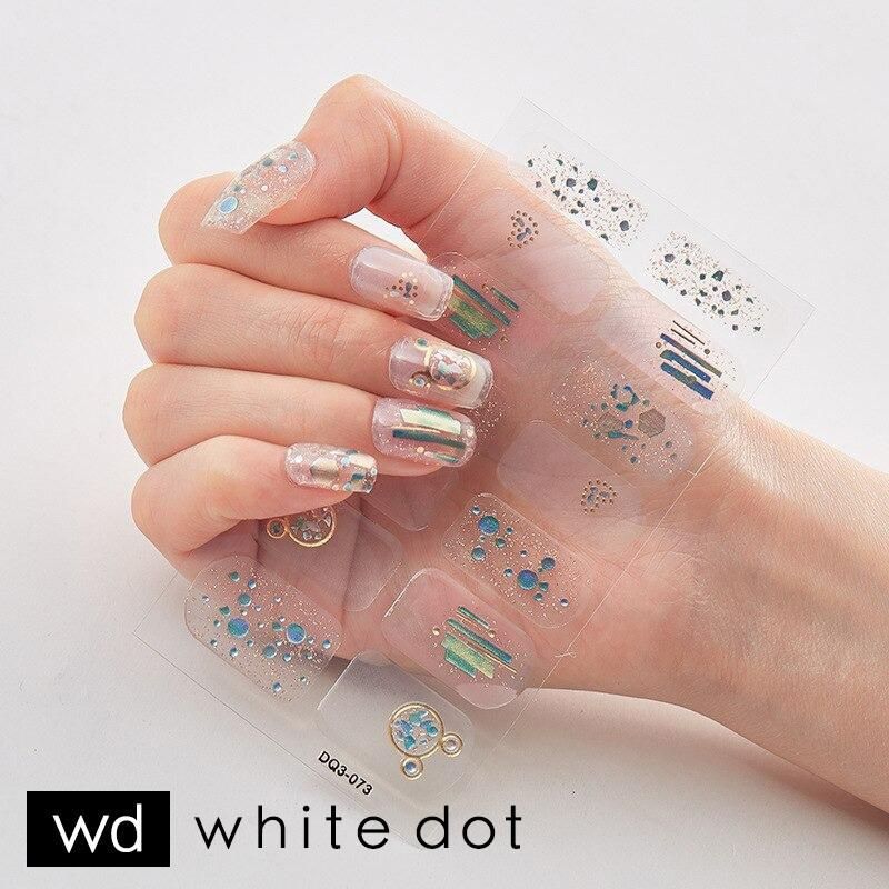 ネイルシール マネキュアステッカー ネイルステッカー ネイルアート 全５パターン デザイナーズネイルシール【white dot】(ホワイトドット)