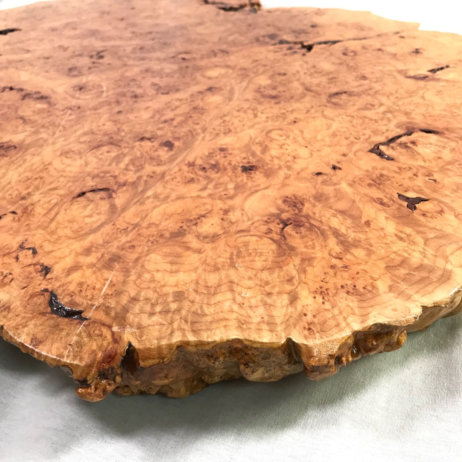 希少】 花梨瘤 飾り台 一枚板 花台 葡萄杢 天然木 -157 花梨？欅？