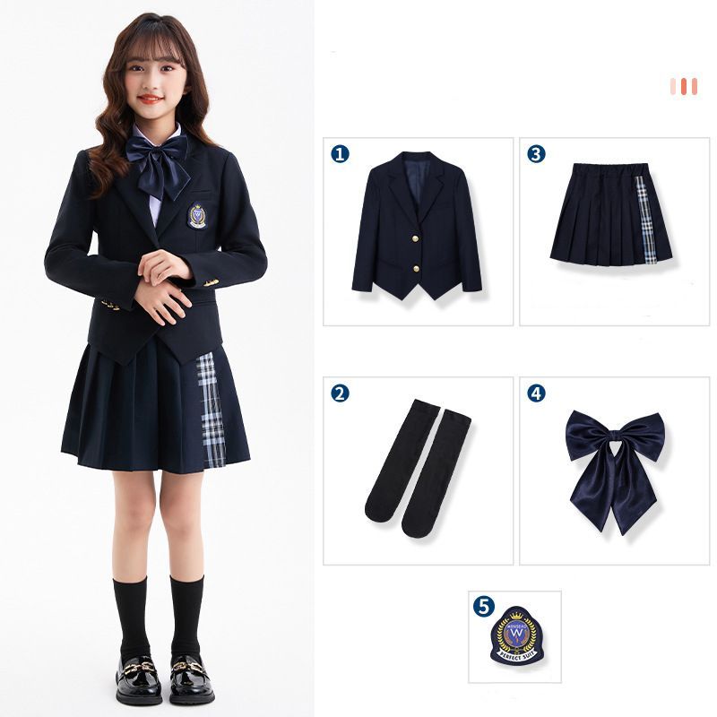 子供服　5点セット 子供スーツ 学生服 フォーマル ブレザー キッズ 女の子 発表会 入学式 入園式  七五三 結婚式 卒園式 卒業式100 110 120 130 140 150cm