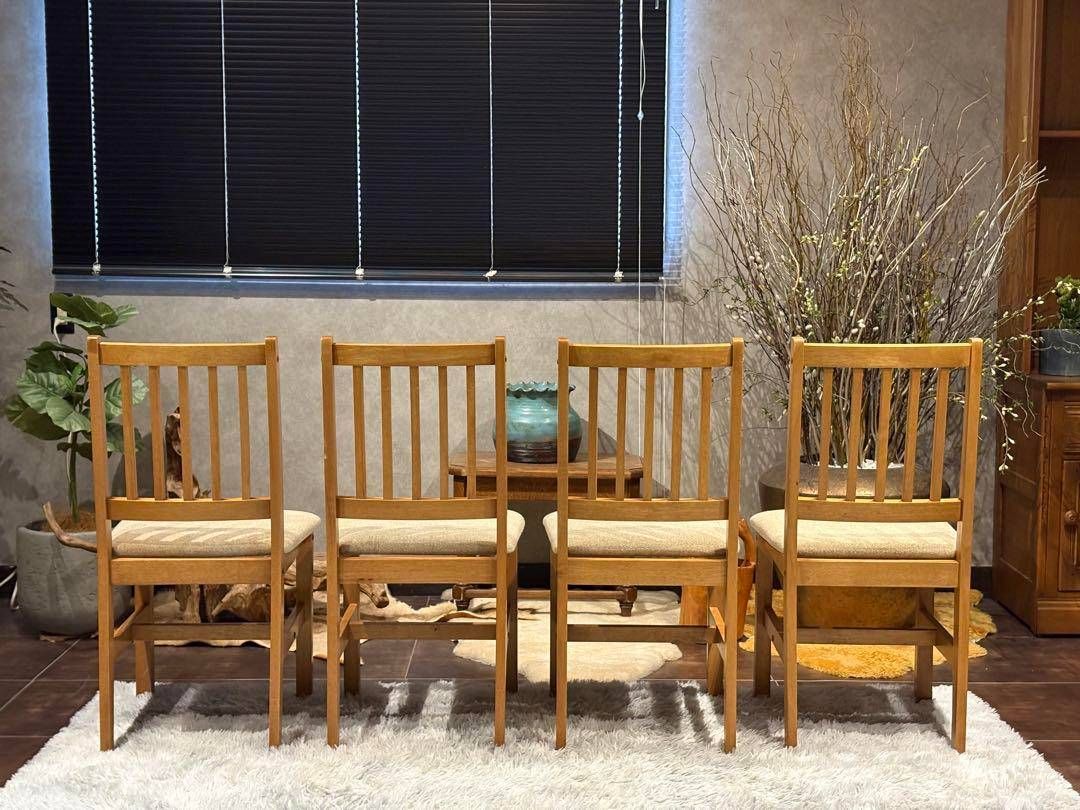 山善 YAMAZEN ダイニングチェア リビングチェア ビンテージ 4脚 YK 2024