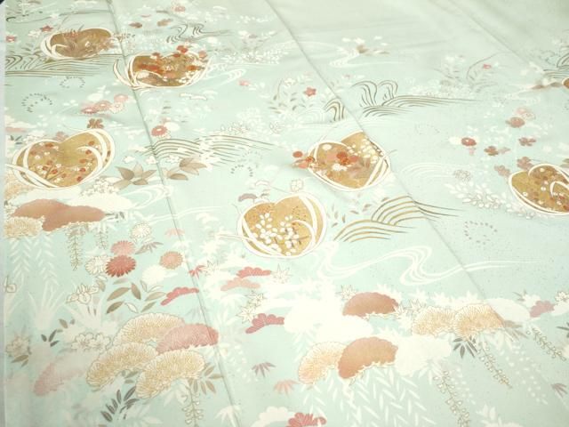 平和屋着物○創業460年・千總 訪問着 駒刺繍 浜松枝垂れ花