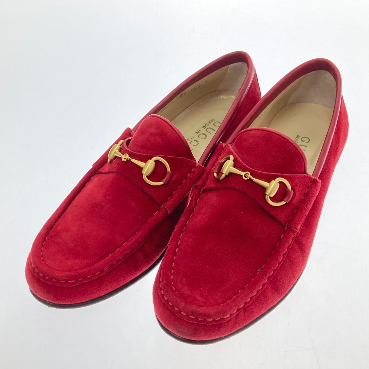 □□GUCCI グッチ ホース ビット ローファー スエード レザー 37C 