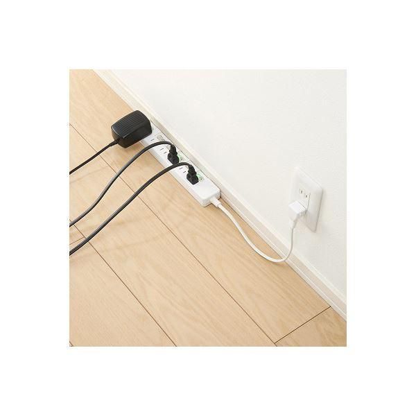 5個セット〕 YAZAWA 6個口 節電タップ 2m ホワイト H8S662WHX5