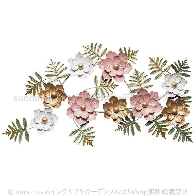 ウォールアート 花 フラワー モダン 立体 3- ウォールデコレーション 壁掛けインテリア アイアン パステル 淡色 かわいい おしゃれ キッチン 玄関 リビング オフィス 装飾 壁面装飾 インテリア雑貨 NEXPOTALLINN_EU