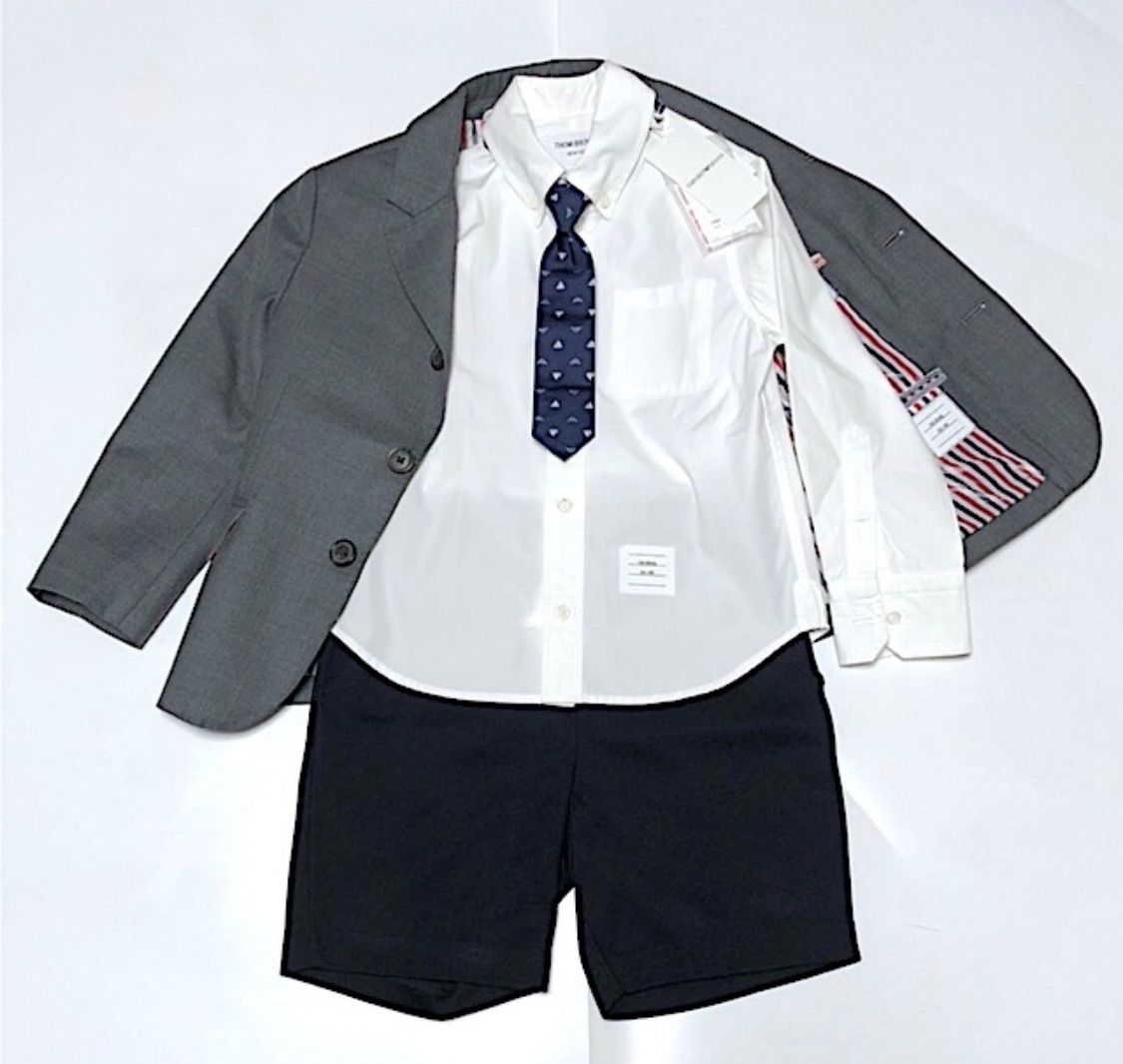早い者勝ち！【４点セット】THOM BROWNE トムブラウン ファミリア キッズ 6才 ジャケット＆シャツ＆パンツ＆ネクタイ フォーマル 卒業 卒園  入学 冠婚葬祭 2A48 - メルカリ
