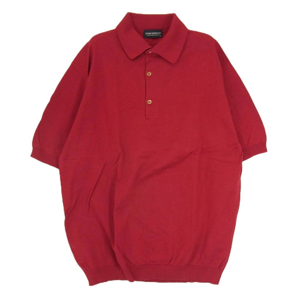 M 未使用 即日発送 ❶ ジョンスメドレー ニット ポロシャツ 半袖 レッド Munsingwear JOHN SMEDLEYコラボニットポロシャツ -デサント