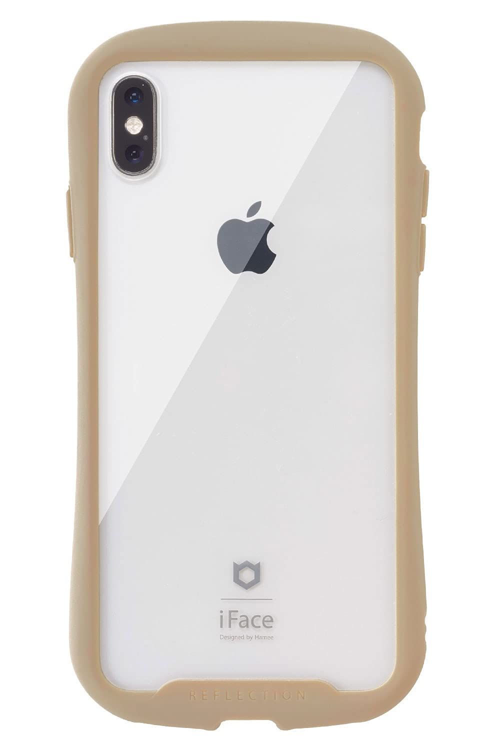 iFace Reflection iPhone XS/X ケース クリア 強化ガラス (ベージュ)【アイフォンxs アイフォンx アイフェイス 透明 耐衝撃 米国MIL規格取得 ストラップホール付き】 [iPhone XS/X専用・ベージュ]