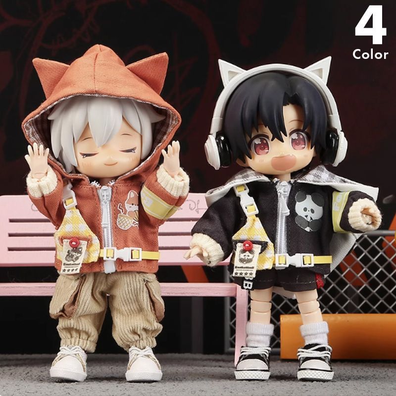 オビツ11 ドール服 アニマルパーカー カジュアル 猫耳＆狐耳