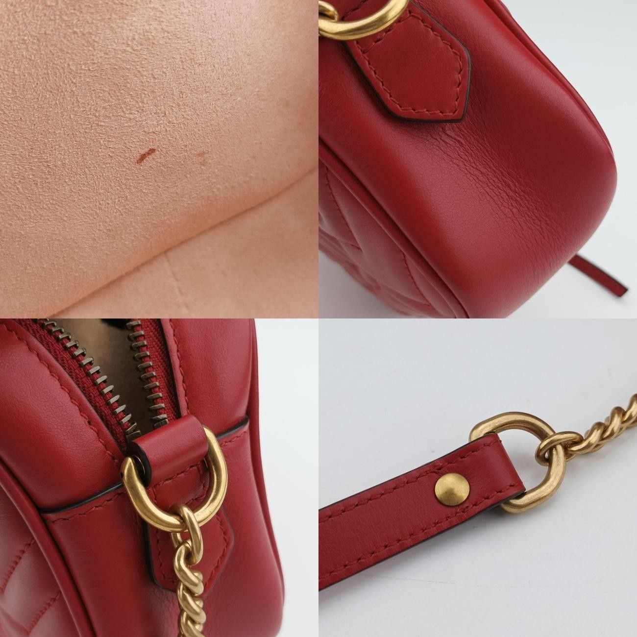 グッチGucciGGマーモントレッドレザー448065H028402128