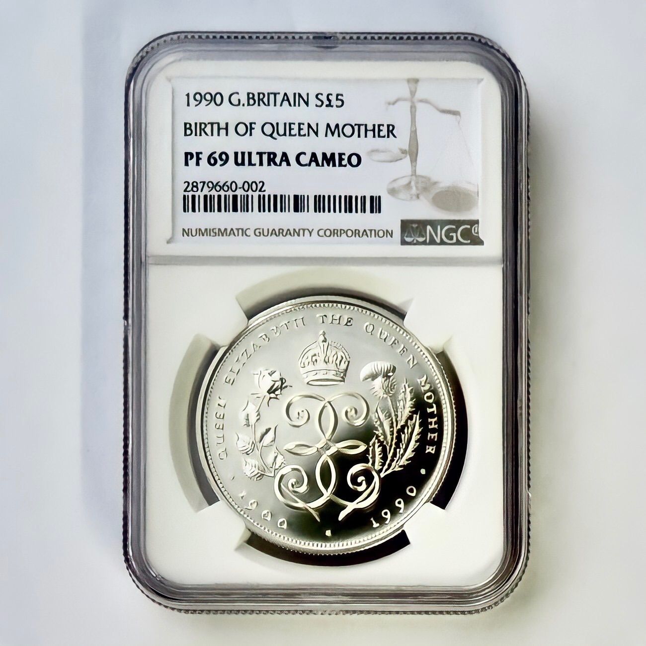☆NGC☆1990 イギリス PF69 UC バラ アザミ 銀貨 5ポンド - 旧貨幣 