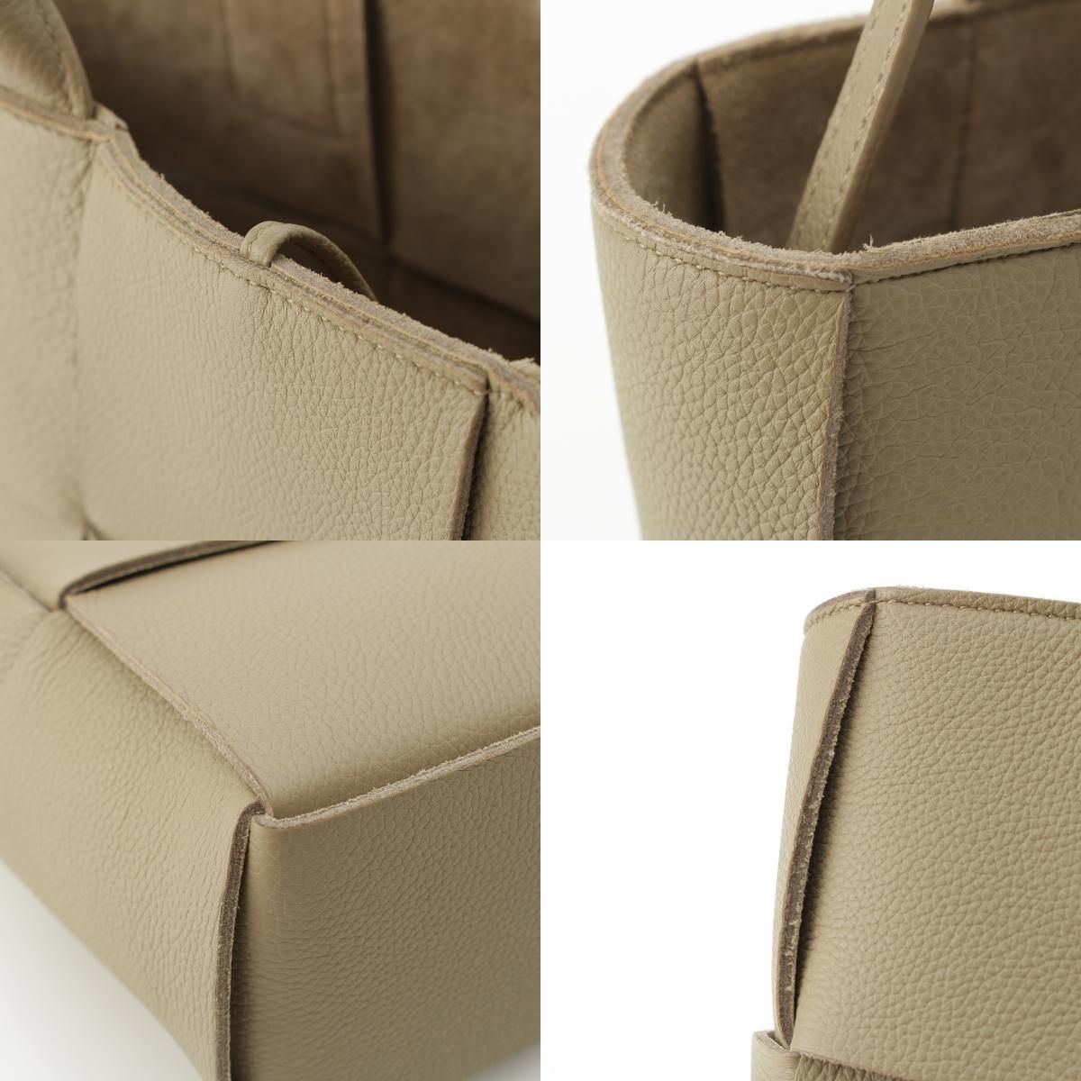 ボッテガヴェネタ ザ アルコ レザー マキシイントレチャート ポーチ付き 2WAY ショルダー ハンドバッグ 652867 ベージュ DECORATOM_COM_BR