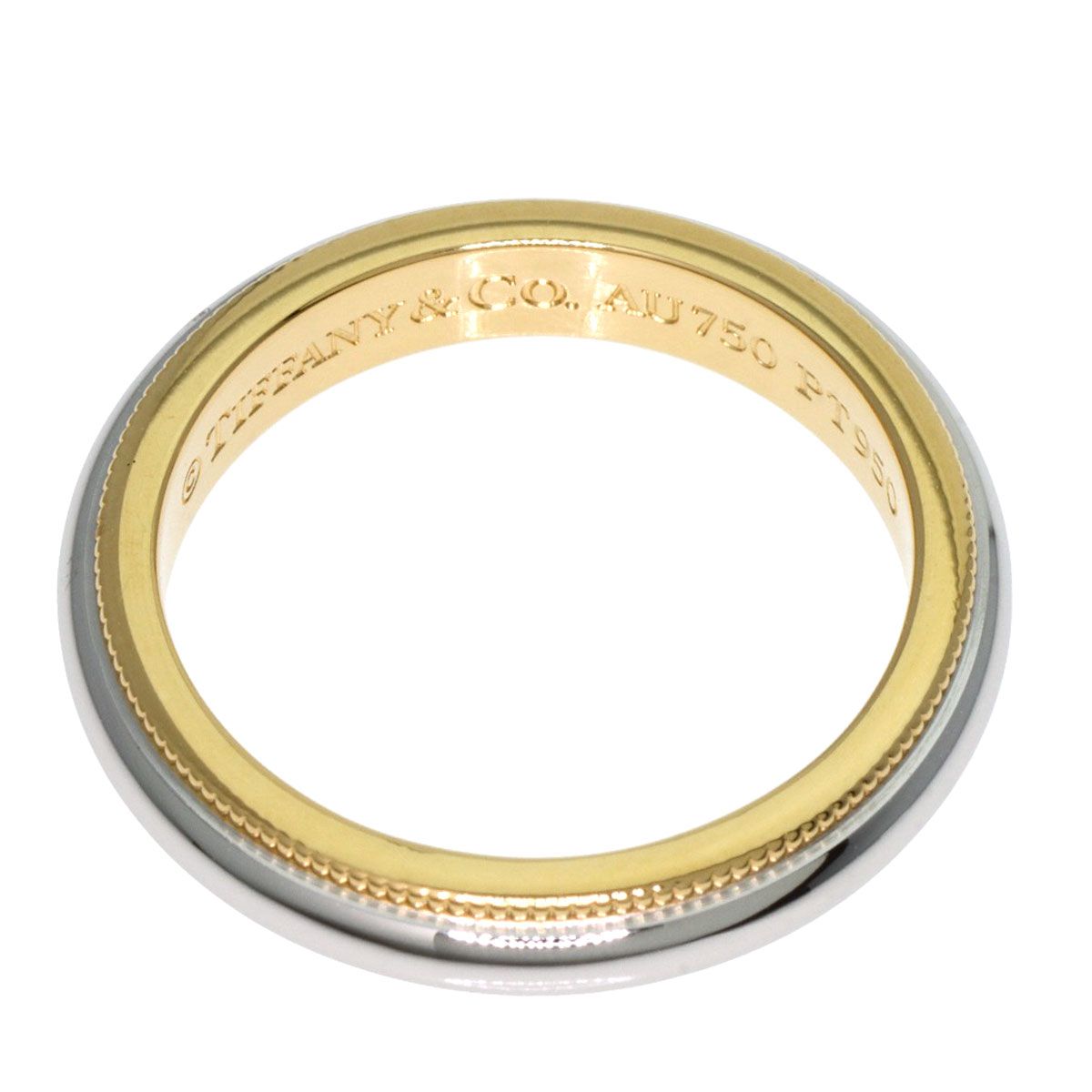 TIFFANY&Co. ティファニー　ミルグレインリング　指輪　Pt950 ティファニー TIFFANY＆CO トゥギャザーミルグレインリング 18K