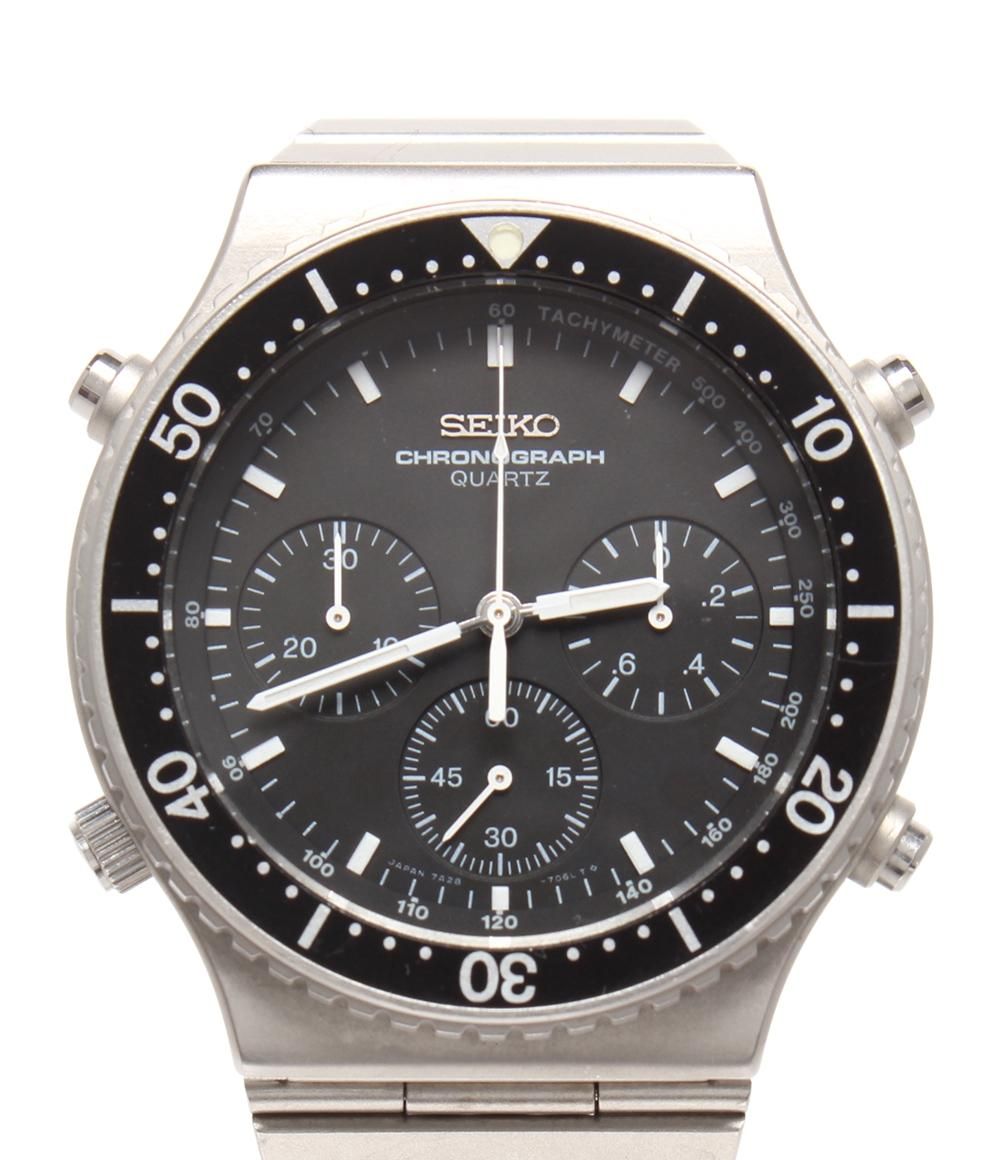セイコー 腕時計 スピードマスター 7A28-7040 クオーツ ブラック メンズ SEIKO