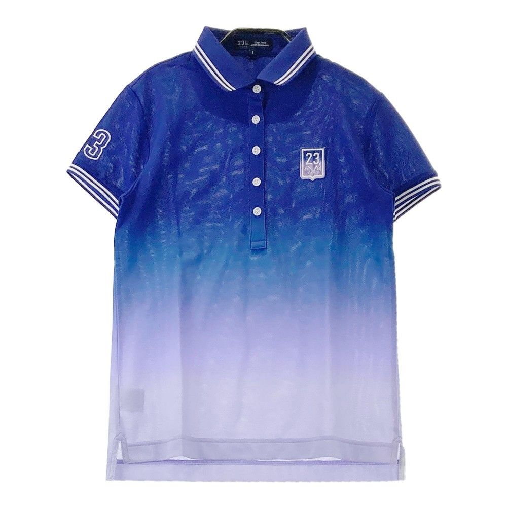 サイズ：L 23区GOLF ニジュウサンクゴルフ 半袖ポロシャツ 総柄
