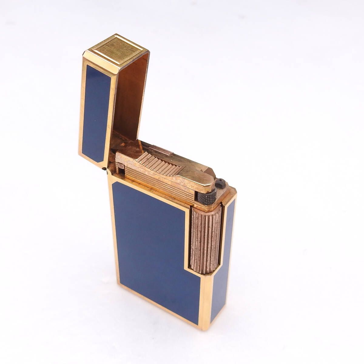着火 済み S.T Dupont デュポン ライン1 ロング ブルー×ゴールド ガスライター シリアル入り ️フランス製 WWW_KANDAIZUMI_COM