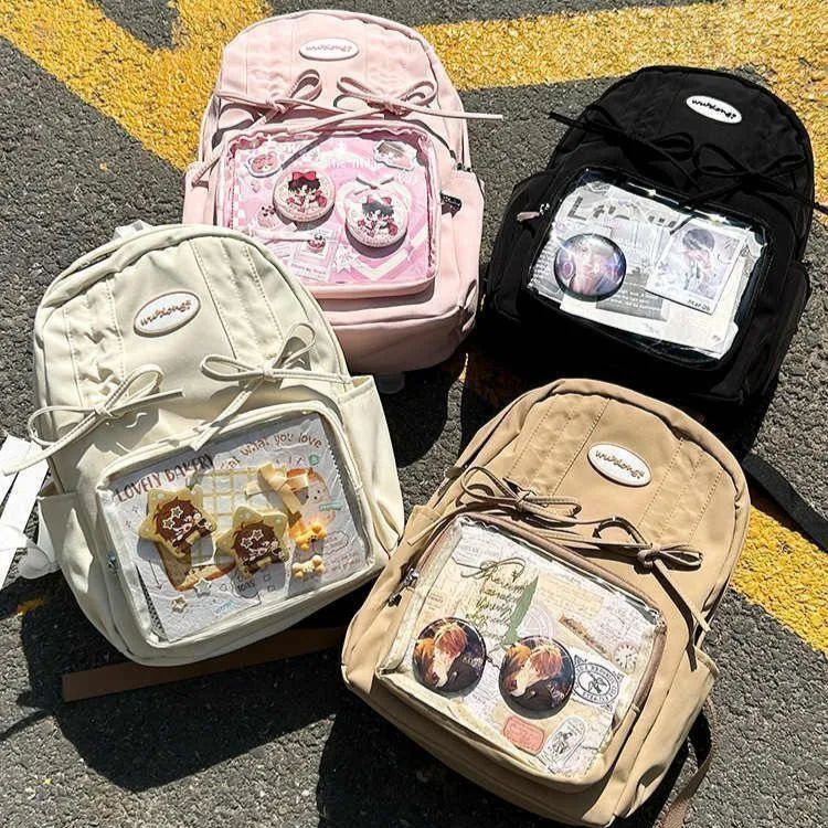 透明 デイパック 未使用 二次元 バッジ 学園 リュック 痛バッグ 女 yunban270