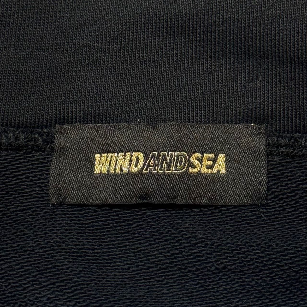 WINDANDSEA ハーフジップスウェット トレーナー ロゴプリント