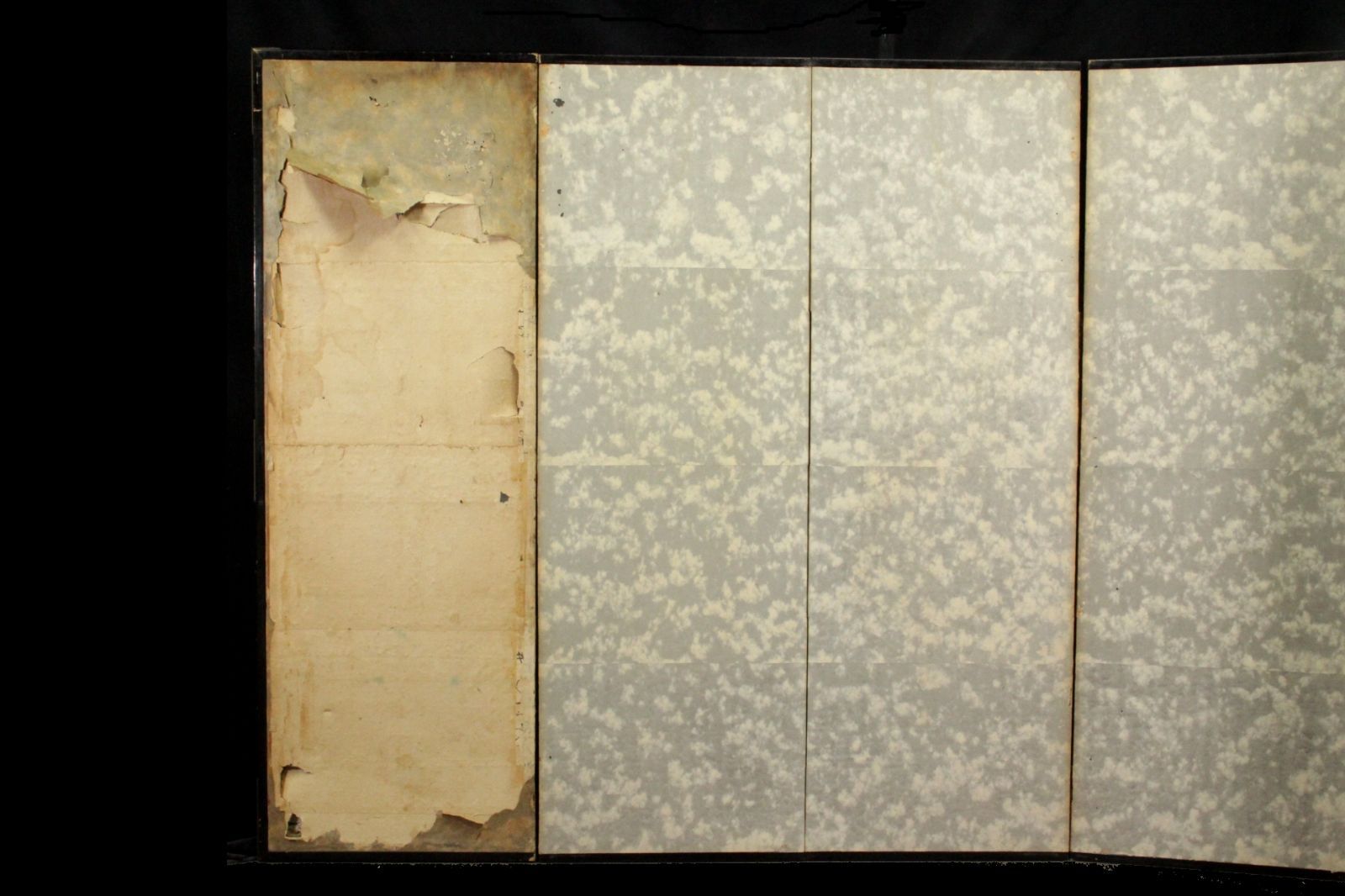 山城真斎筆 花鳥図六曲屏風 280cm 金屏風 唐物 骨董 古美術 楾