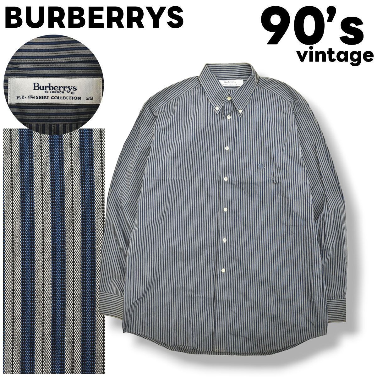 注目ショップ・ブランドのギフト 90s スウェーデン製 ドレスシャツ Burberrys バーバリー トップス