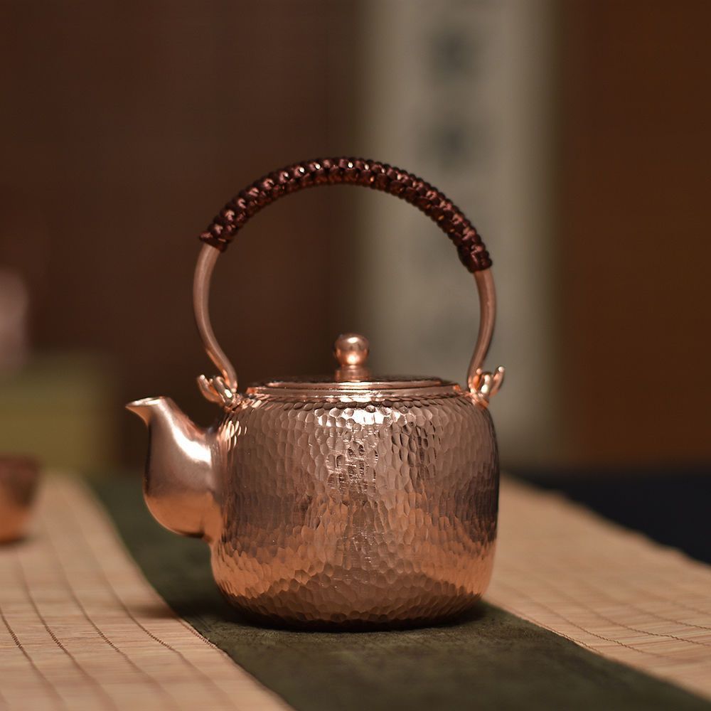 お煎茶道具　銅製涼炉　湯沸かし炭用  厚重感あり　重さ：2151g/F—-11 お煎茶道具 銅製涼炉 湯沸かし炭用 厚重感あり 重さ：2151g/F—-