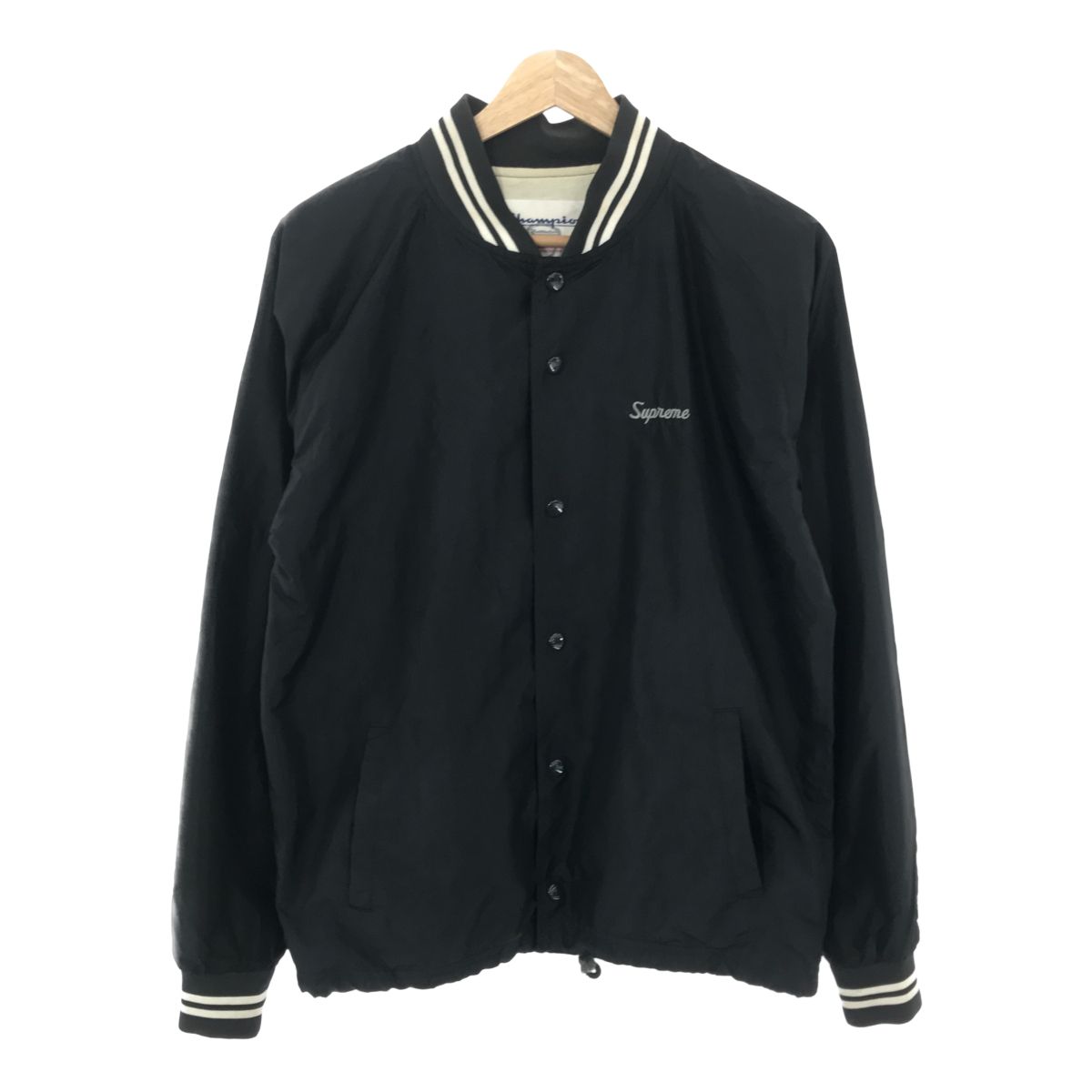 Champion × 頼り Supreme スタジャン Sサイズ 黒