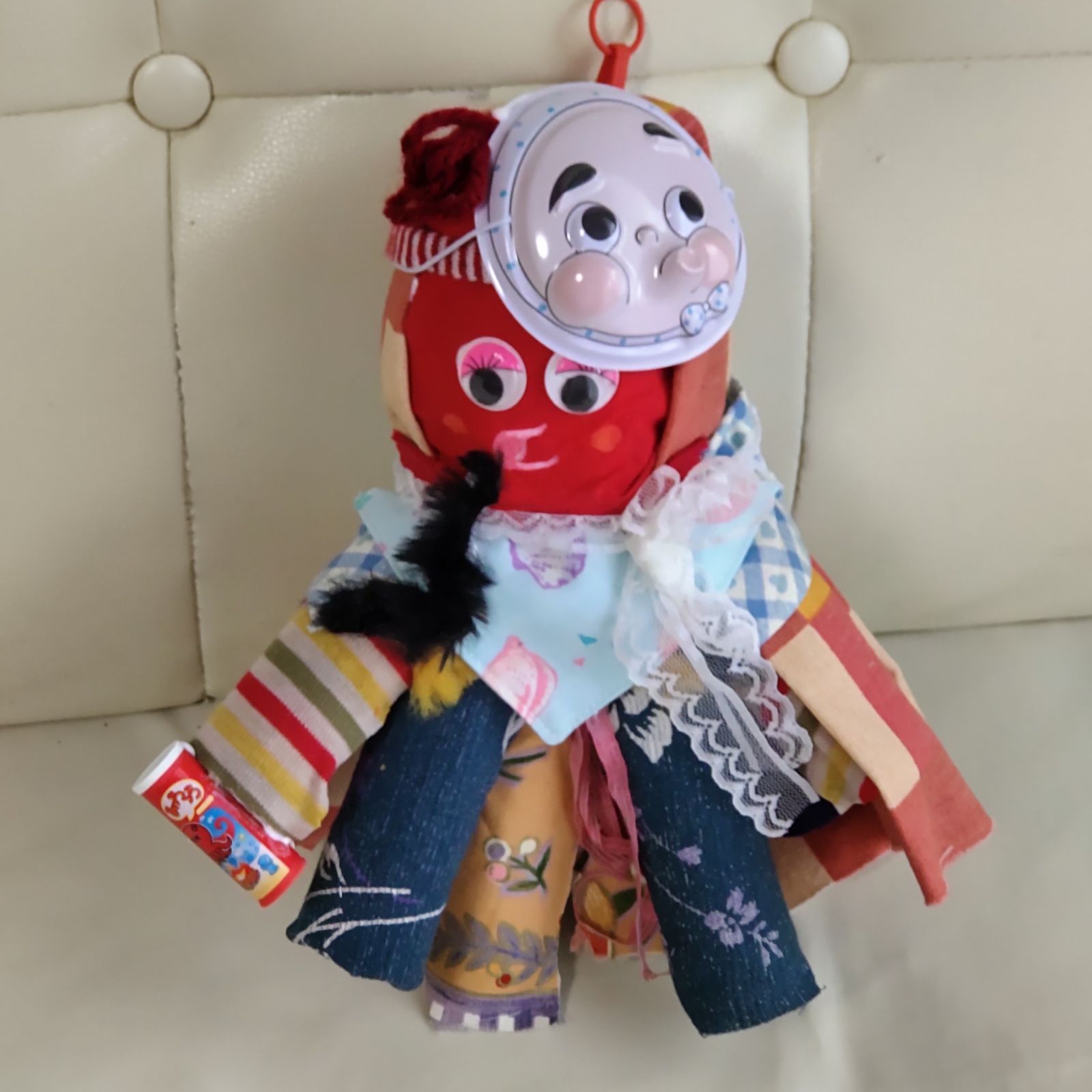 27cm めでたいたこさん！ ひょっとこ面をしたタコのお人形 た