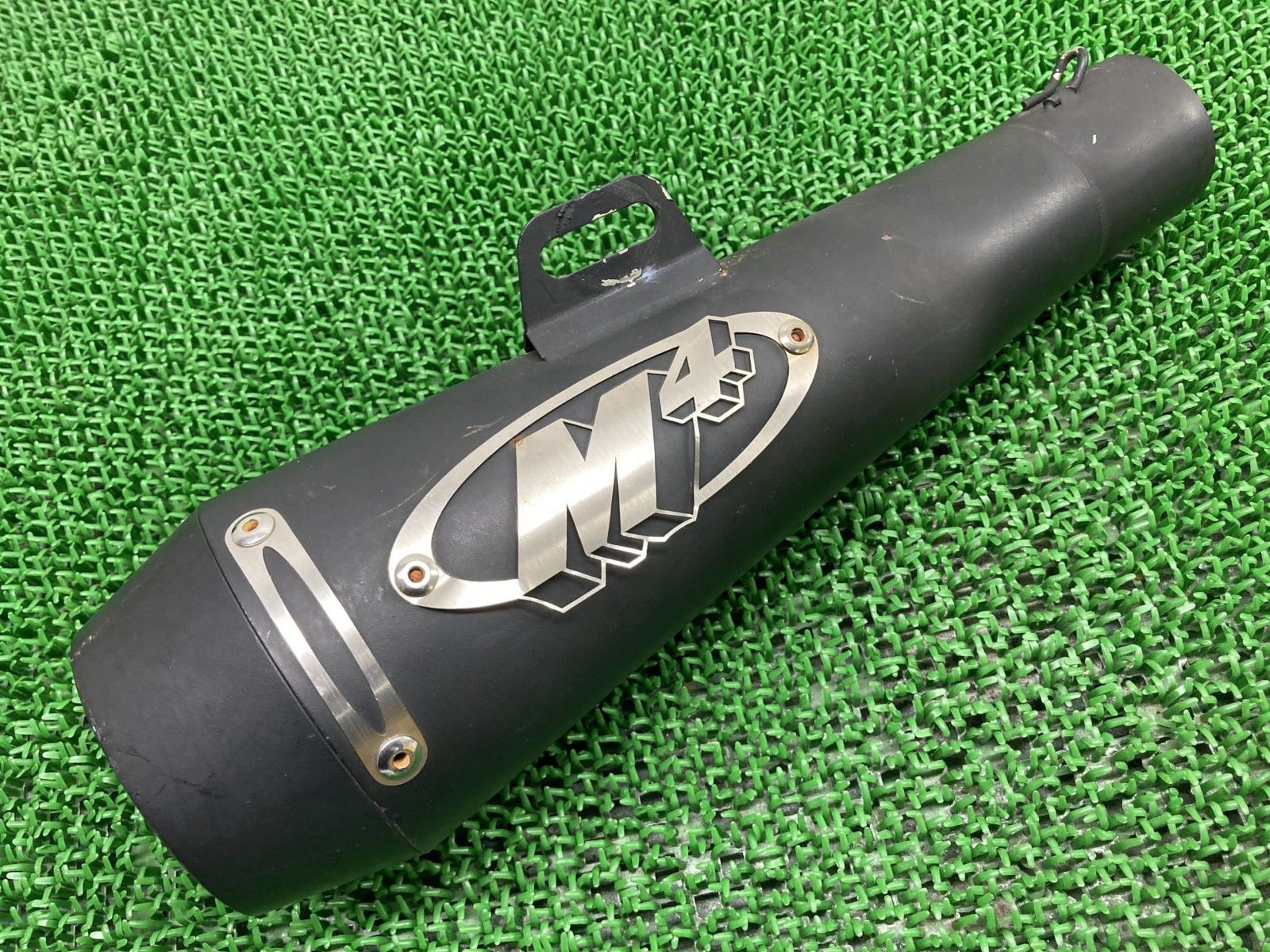 M4パフォーマンス製 サイレンサーマフラー 社外 バイク 部品 GPマウント ブラックマフラー スチール NINJA CBR GSX 【中古】 87 バイク M4パフォーマンス製 サイレンサーマフラー 社外 バイク 部品 GP