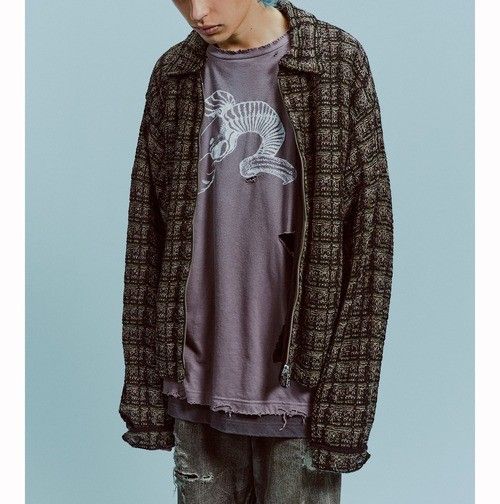 MYNE マイン 23SS 日本製 Tweed Knitted Drizzler Jacket ツイード